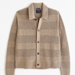 Cropped Crochet-Style Shirt Jacket NEW